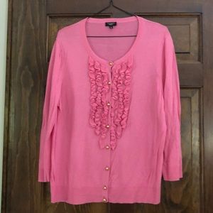 Talbots Knit Ruffled Blouse Size L